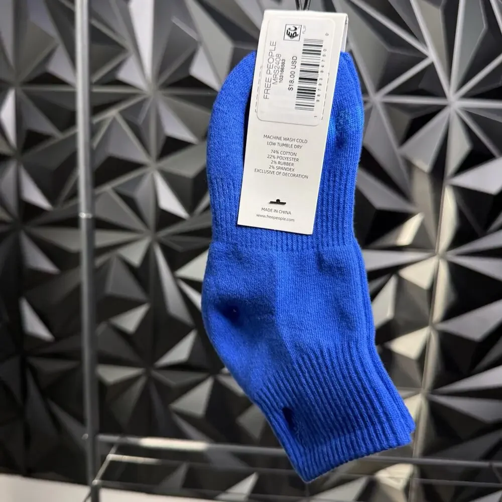 Free People FP Movement Quarter Crew Socks Blue One Pair